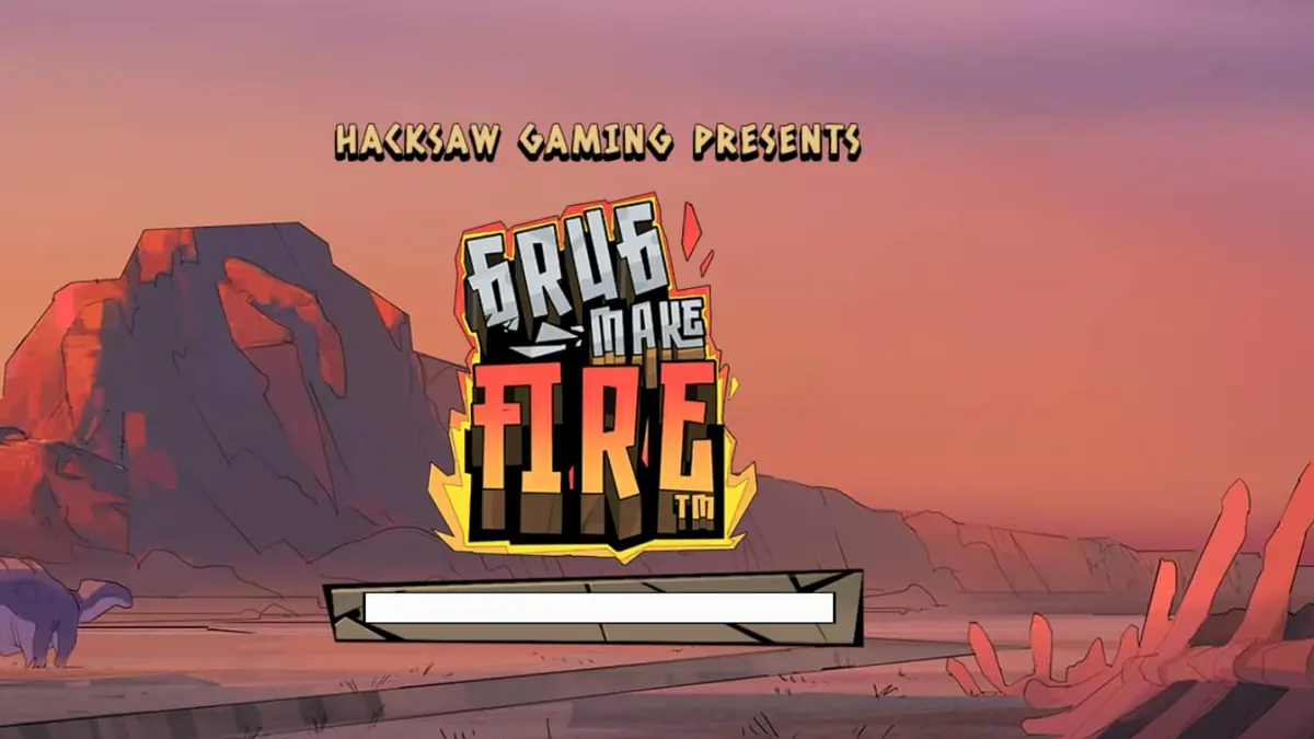 Tampilan antarmuka slot Grug Make Fire di perangkat seluler