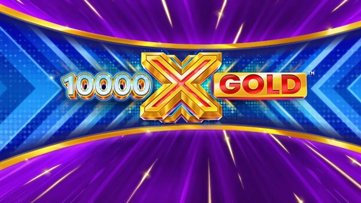 Tampilan visual slot 10,000 X Gold dengan tema emas yang mewah