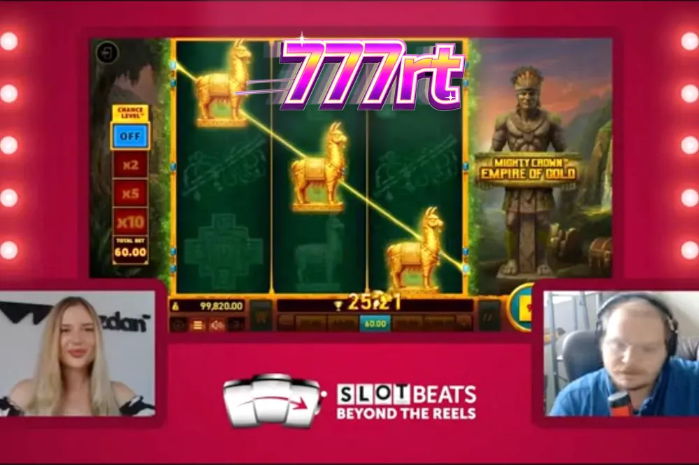 Tampilan visual mesin slot Mighty Crown: Empire of Gold dengan desain tiga gulungan klasik yang modern.